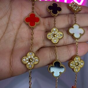 Red and gold Clover bracelets